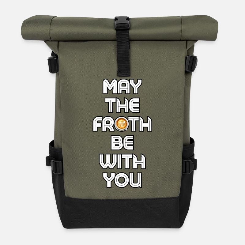Möge der Schaum mit dir sein - Rolltop Rucksack - Olive/Schwarz