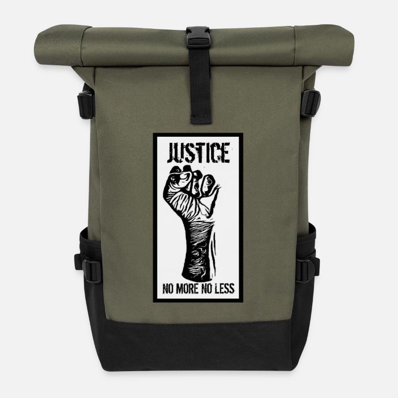 Gerechtigkeit - Rolltop Rucksack - Olive/Schwarz
