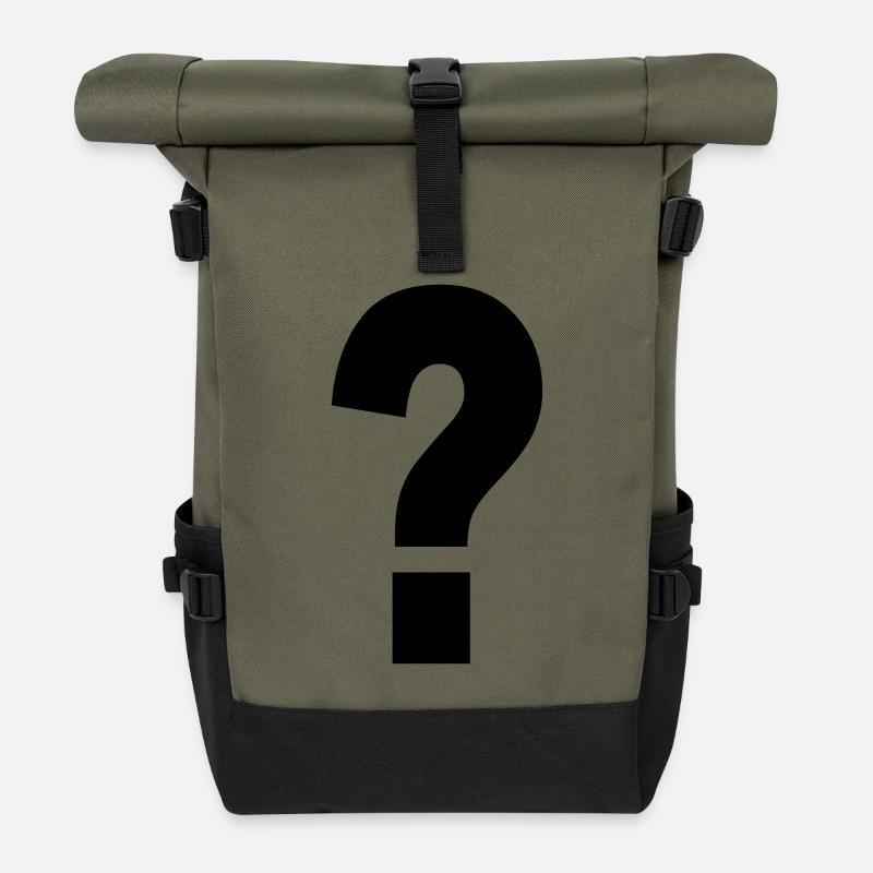point d'interrogation - Sac à dos roll top - olive/noir
