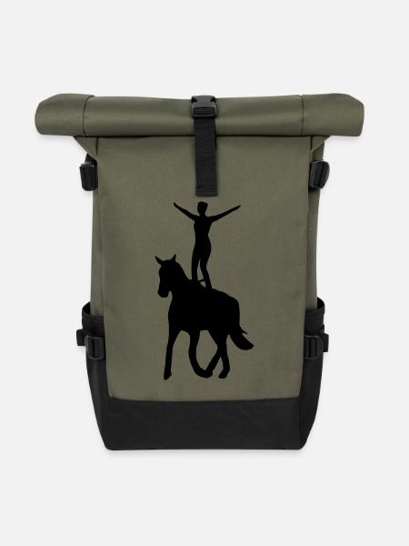 Voltigierer Stehend - Rolltop Rucksack - Olive/Schwarz
