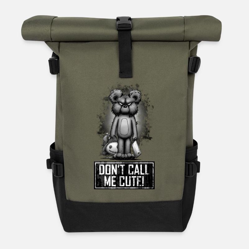 Teddy - Don't Call Me Cute - Rolltop Rucksack - Olive/Schwarz
