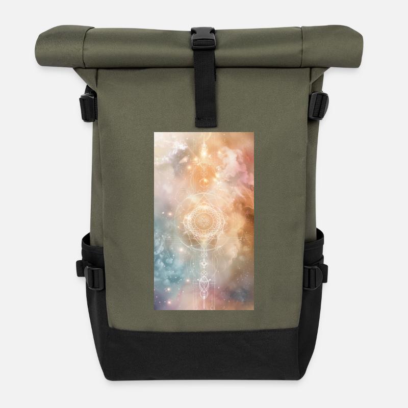 Sacred Geometry II - Rolltop Rucksack - Olive/Schwarz