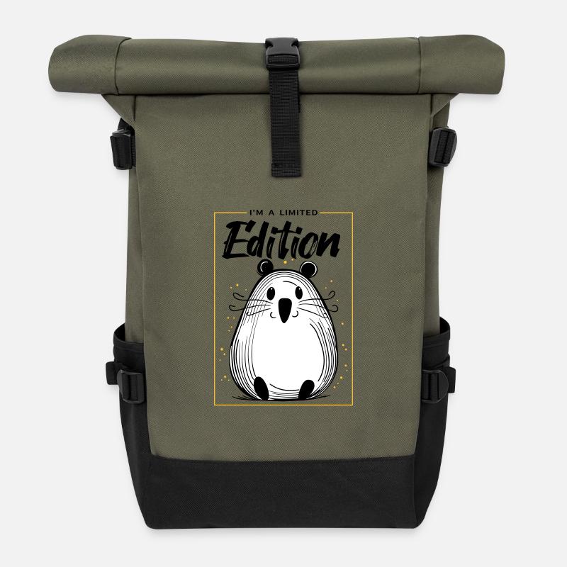 I am a limited edition - Rolltop Rucksack - Olive/Schwarz