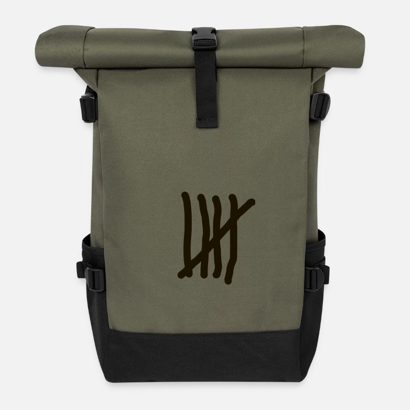 Fünf - Rolltop Rucksack - Olive/Schwarz