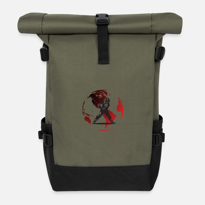 Red Globe Baseballspieler - Rolltop Rucksack - Olive/Schwarz