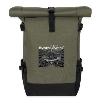 Synth waves Synthesizer  - Rolltop Rucksack - Olive/Schwarz - Vorne