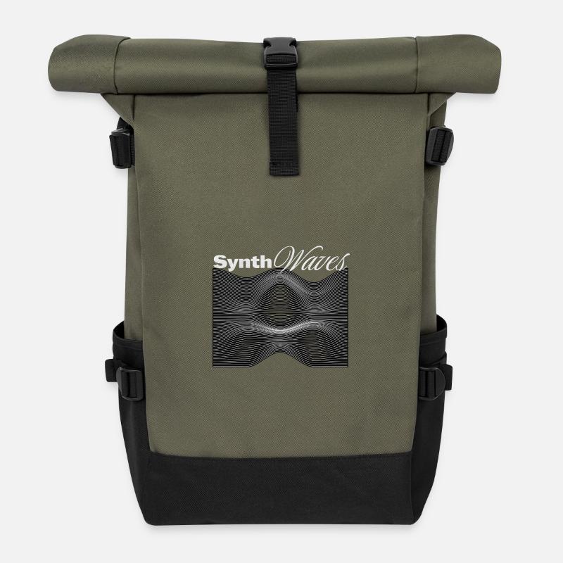 Synthétiseur d’ondes de synthétiseur - Sac à dos roll top - olive/noir