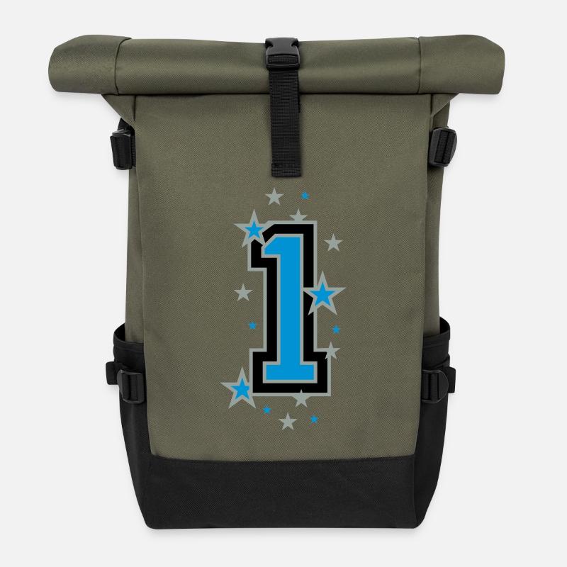 The number 1 - Roll Top Backpack - olive/black