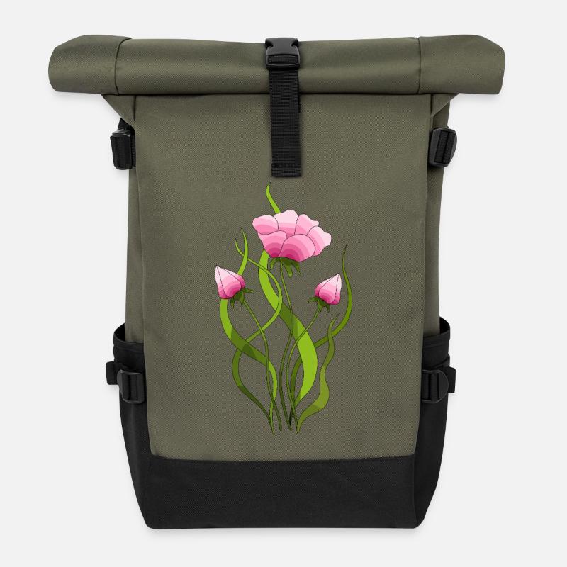 Fleur - Sac à dos roll top - olive/noir