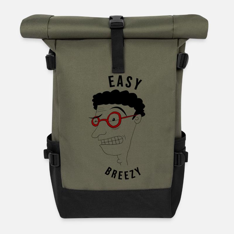 Easy breezy man - ironic - Roll Top Backpack - olive/black