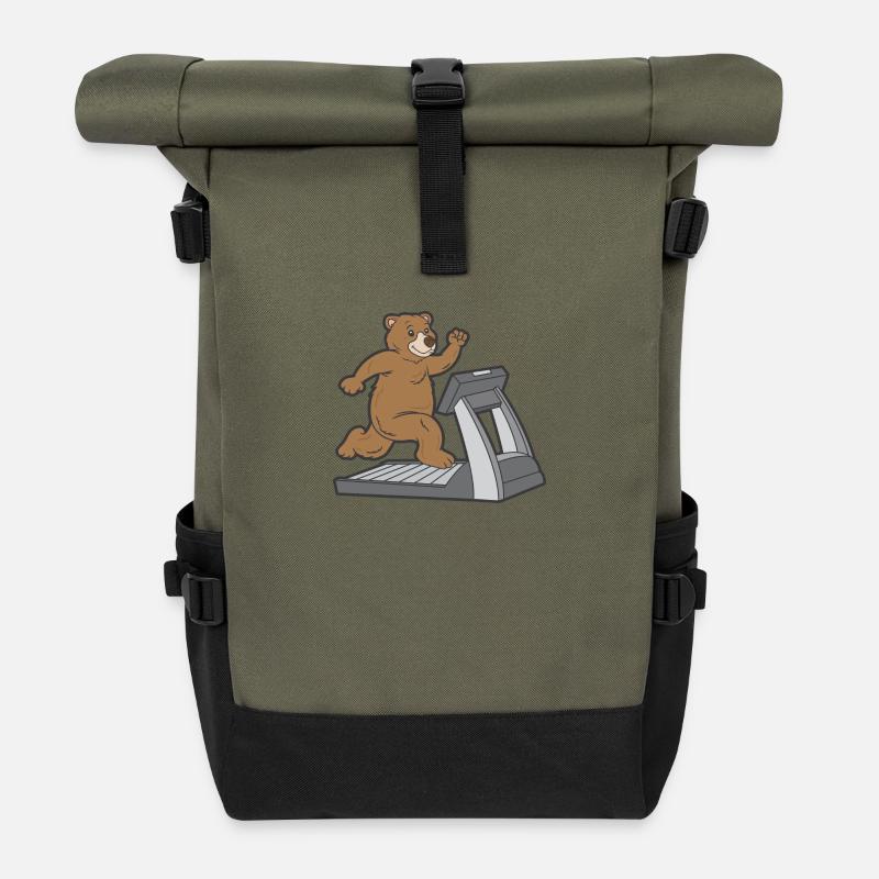 Bär Jogging Laufband - Rolltop Rucksack - Olive/Schwarz