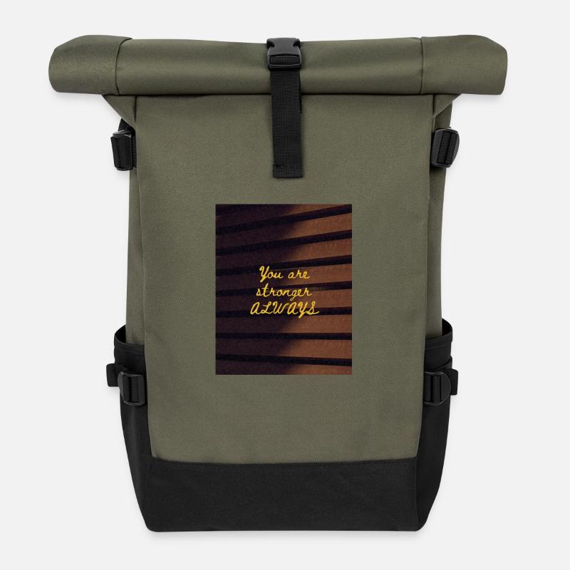 You are stronger ALWAYS - Roll Top Backpack - olive/black