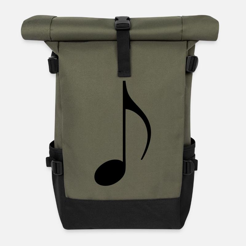musik note musiker notenblatt - Rolltop Rucksack - Olive/Schwarz