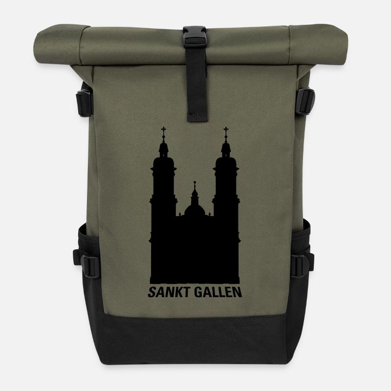 St. Gallen Kloster - Rolltop Rucksack - Olive/Schwarz