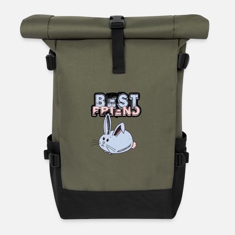 Best Friend Mouse - Rolltop Rucksack - Olive/Schwarz