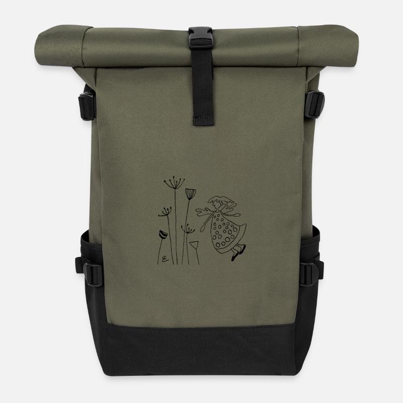 Engel lustig - Rolltop Rucksack - Olive/Schwarz