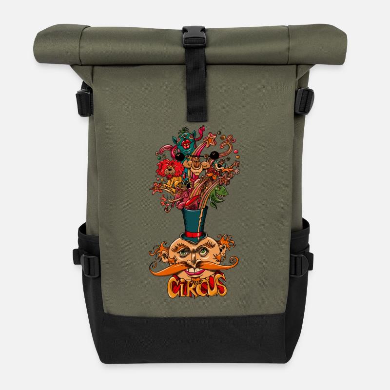 le cirque - Sac à dos roll top - olive/noir