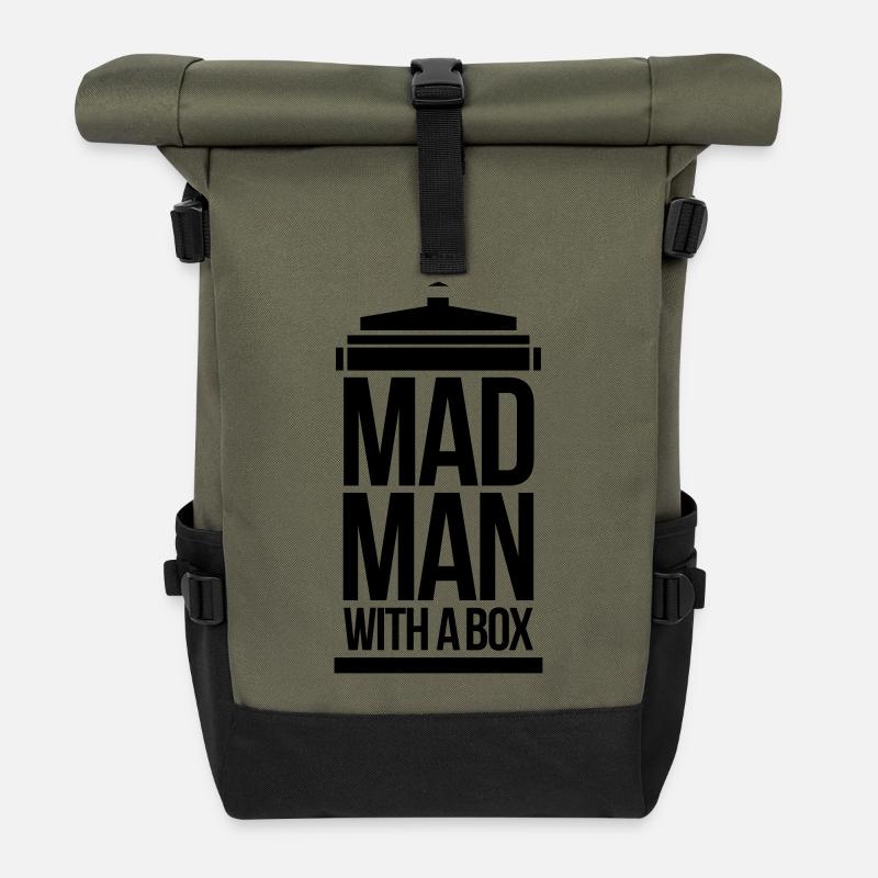 Mad man with a box - Rolltop Rucksack - Olive/Schwarz