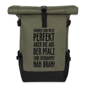 Pfälzer Männer aus der Pfalz - Rolltop Rucksack - Olive/Schwarz - Vorne