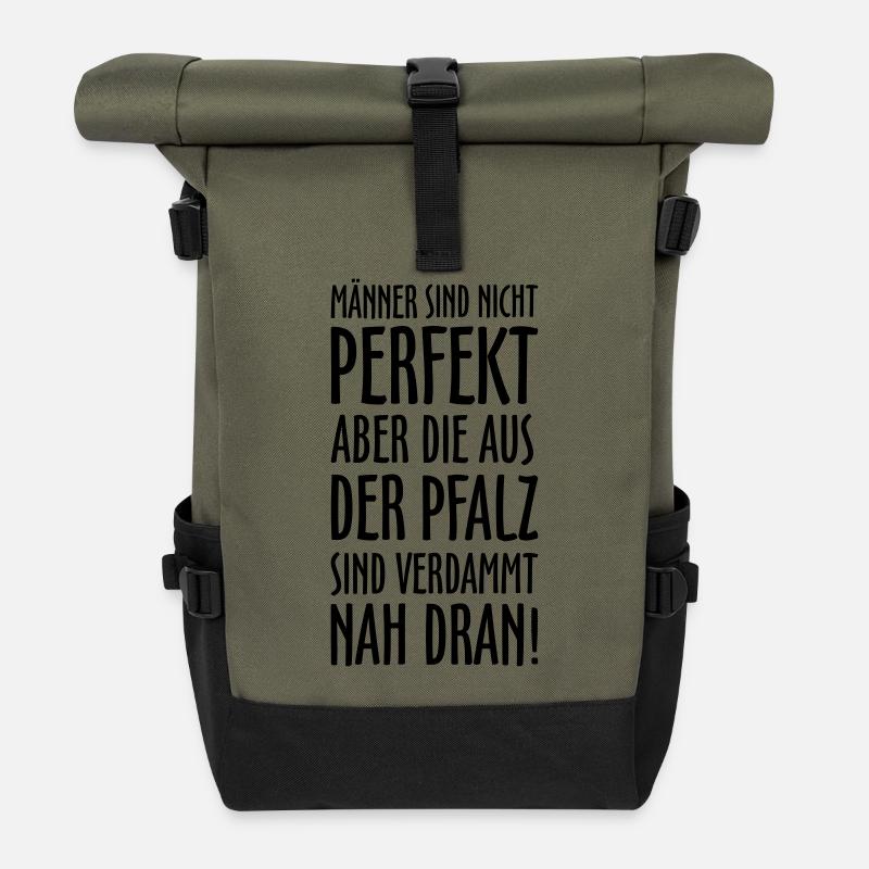 Pfälzer Männer aus der Pfalz - Rolltop Rucksack - Olive/Schwarz