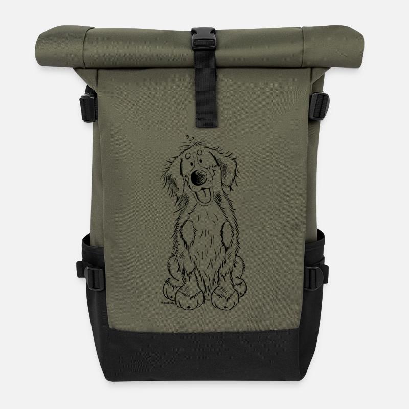 Bouvier Bernois - Sac à dos roll top - olive/noir