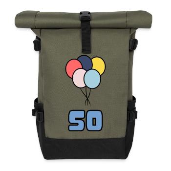 50. 50 ANS. 50e ANNIVERSAIRE. ANNIVERSAIRE 50 ANS. - Sac à dos roll top - olive/noir - Devant