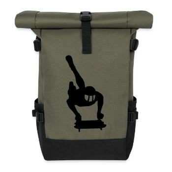 skeleton - Roll Top Backpack - olive/black - Front