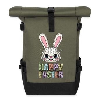Master Builder Brick Builder Bunny Face Bricks - Roll Top Backpack - olive/black - Front