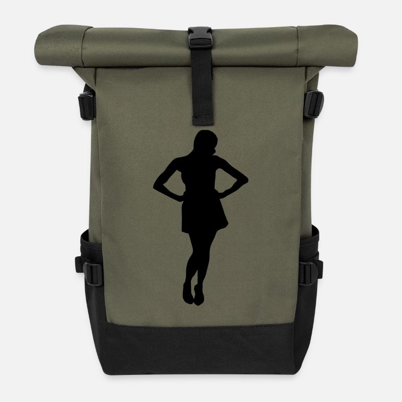 Silhouette silhouette silhouette - Sac à dos roll top - olive/noir