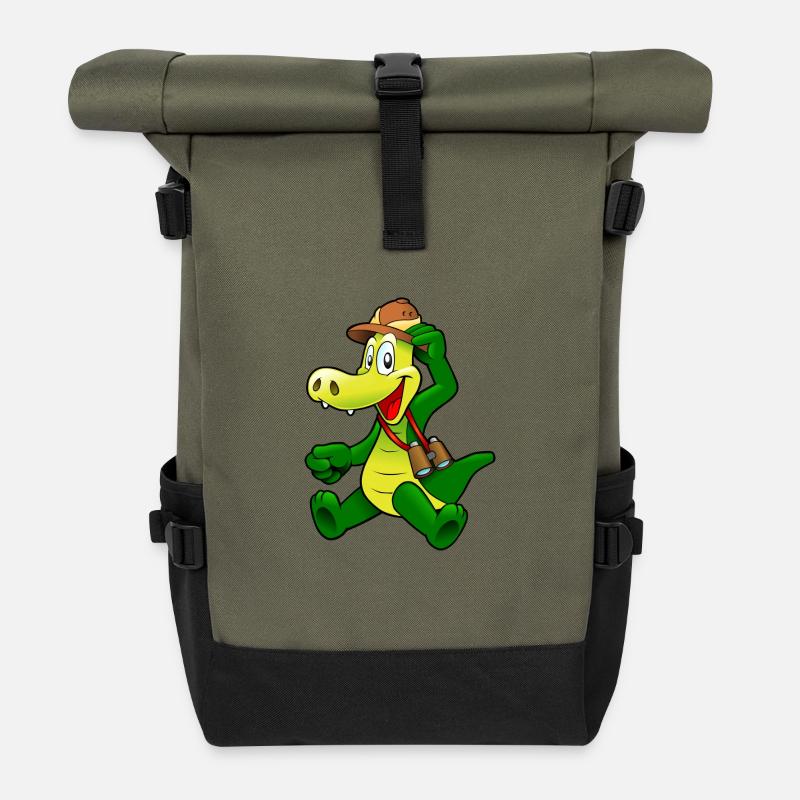 crocodile - Sac à dos roll top - olive/noir