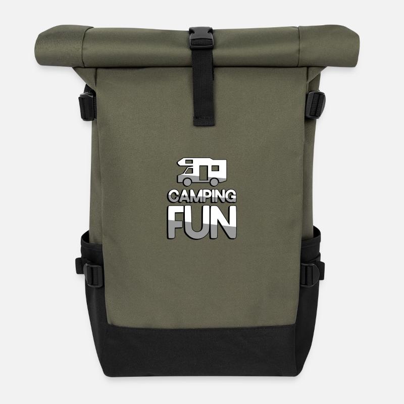 CAMPING FUN + Caravan - Camping - Roll Top Backpack - olive/black