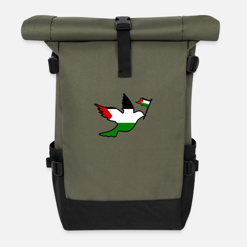 Free palestine - Sac à dos roll top - olive/noir