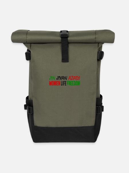 Women life freedom jin jiyan azadi - Rolltop Rucksack - Olive/Schwarz