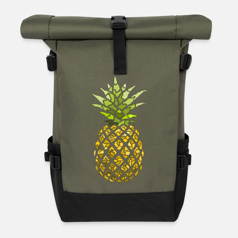 Ananas - Rolltop Rucksack - Olive/Schwarz