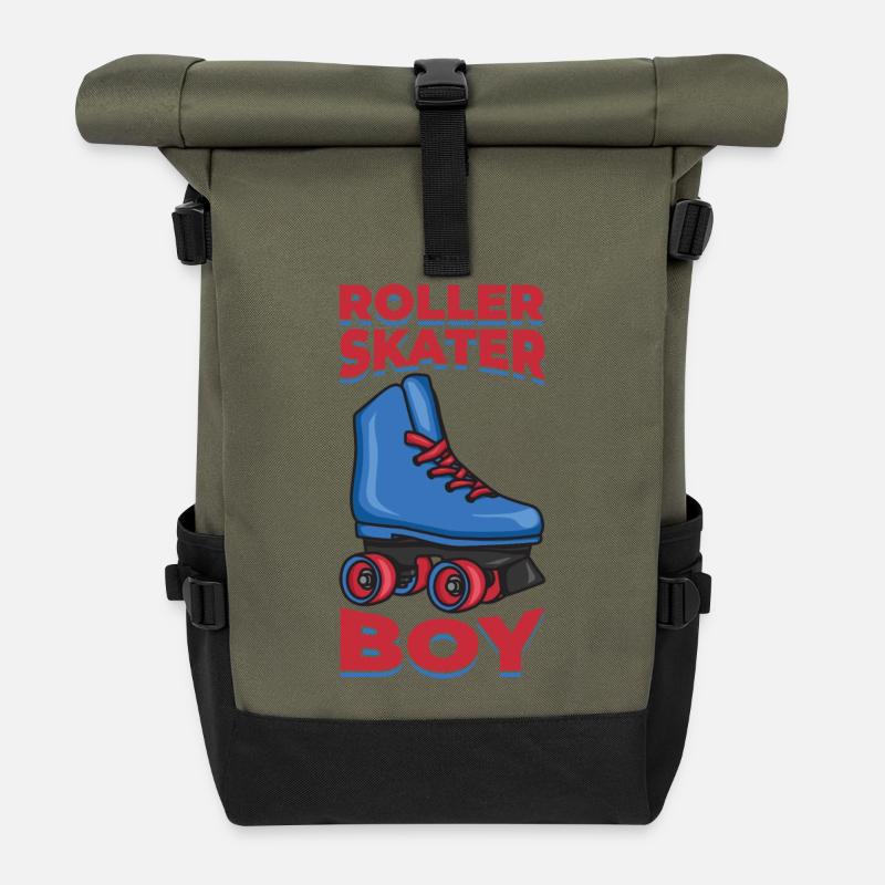 Patins à roulettes garçon - Sac à dos roll top - olive/noir