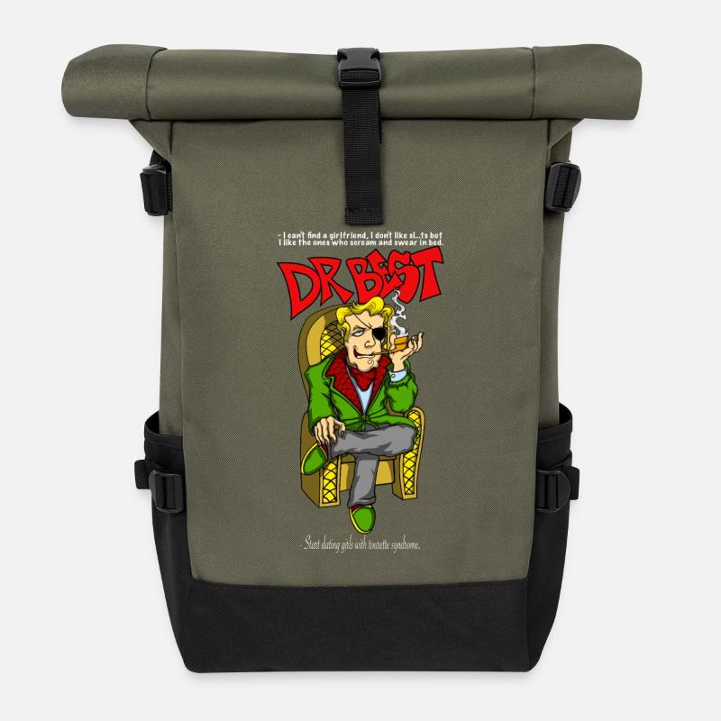 Dr Best (en anglais seulement) - Sac à dos roll top - olive/noir