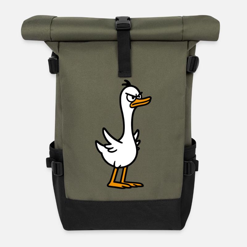Wütende Gans - Rolltop Rucksack - Olive/Schwarz