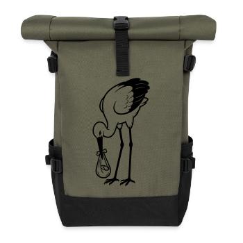 Storch-Baby - Rolltop Rucksack - Olive/Schwarz - Vorne