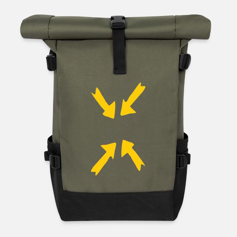 fokus gelb - Rolltop Rucksack - Olive/Schwarz