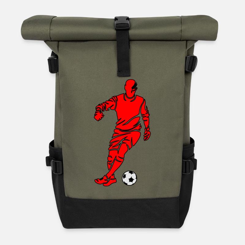 Soccer - Rolltop Rucksack - Olive/Schwarz