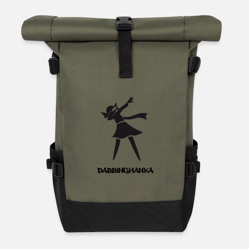 DABBING HANKA - Roll Top Backpack - olive/black