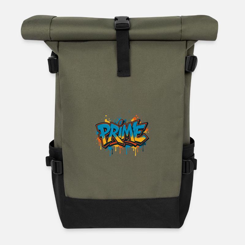 Prime Graffiti Neon Splash - Rolltop Rucksack - Olive/Schwarz