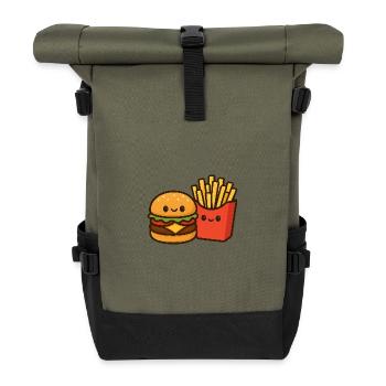 Kawaii Burger & Fries Duo - Sac à dos roll top - olive/noir - Devant