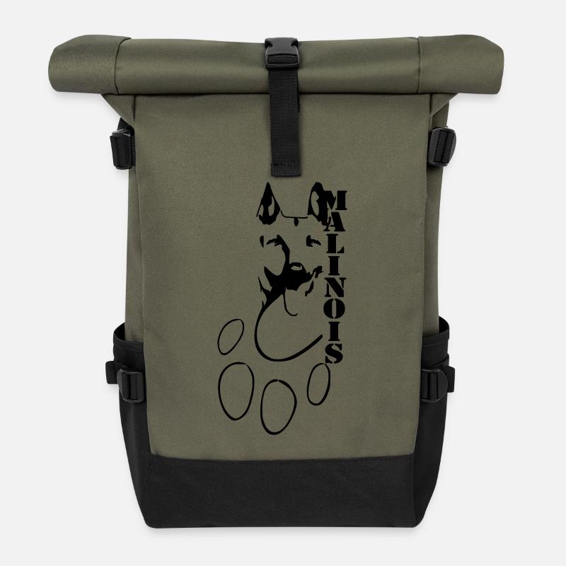 Malinois - Sac à dos roll top - olive/noir