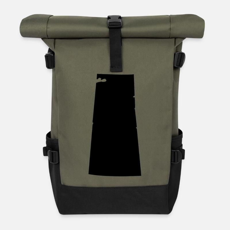 Saskatchewan Map - Roll Top Backpack - olive/black