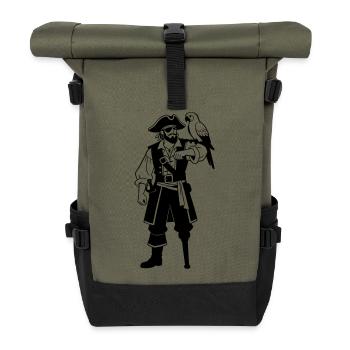 pirate - Sac à dos roll top - olive/noir - Devant