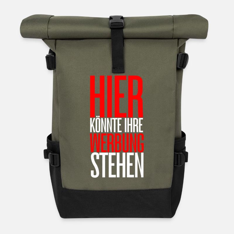 Hier könnte Ihre Werbung stehen! - Rolltop Rucksack - Olive/Schwarz