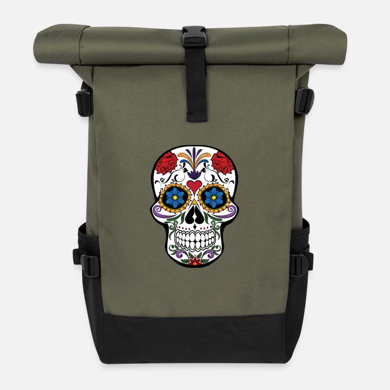 Totenkopf - Rolltop Rucksack - Olive/Schwarz