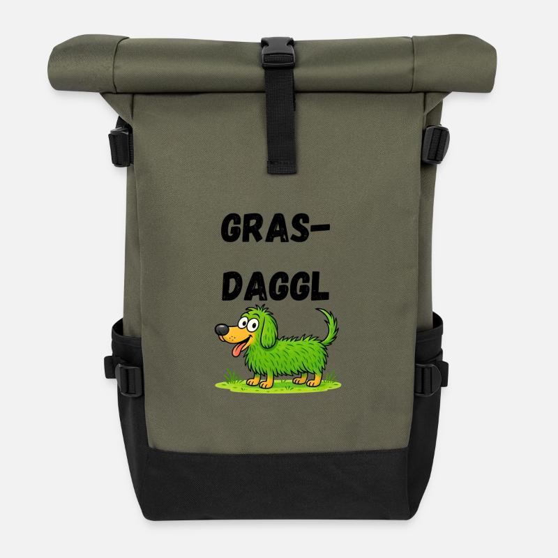 Grasdaggl Schwäbisch - Rolltop Rucksack - Olive/Schwarz