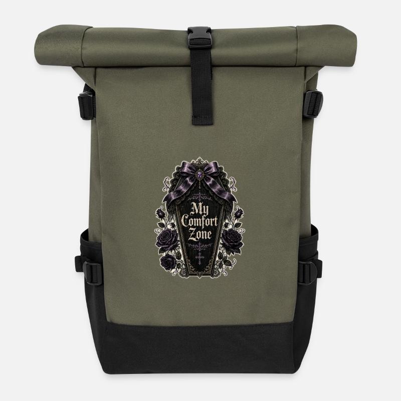 My Comfort Zone - Gothic - Roll Top Backpack - olive/black
